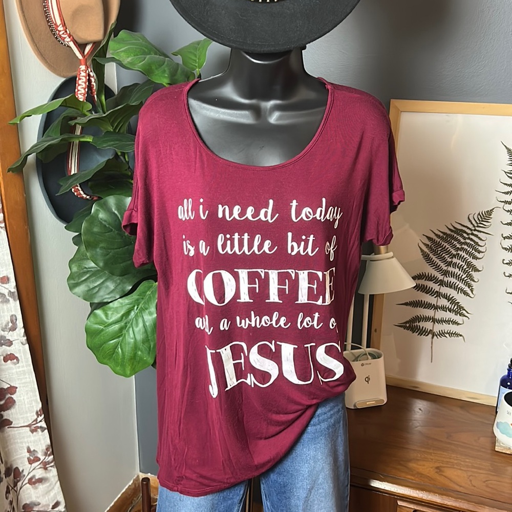 Lovely Souls Coffee and Jesus Soft Stretchy Graphic T Shirt